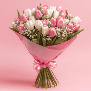 Pink and White Tulip