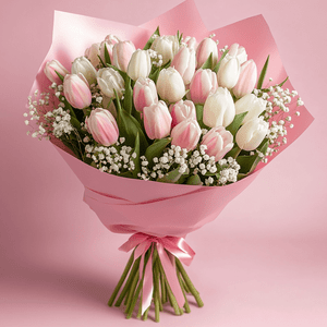 Pink and White Tulip
