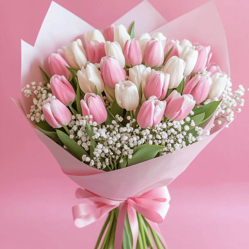 Pink and White Tulip